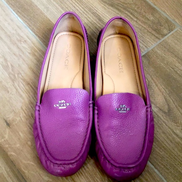 Coach Shoes Coach Leather Marley Driver Loafers Fuschia 9 Poshmark
